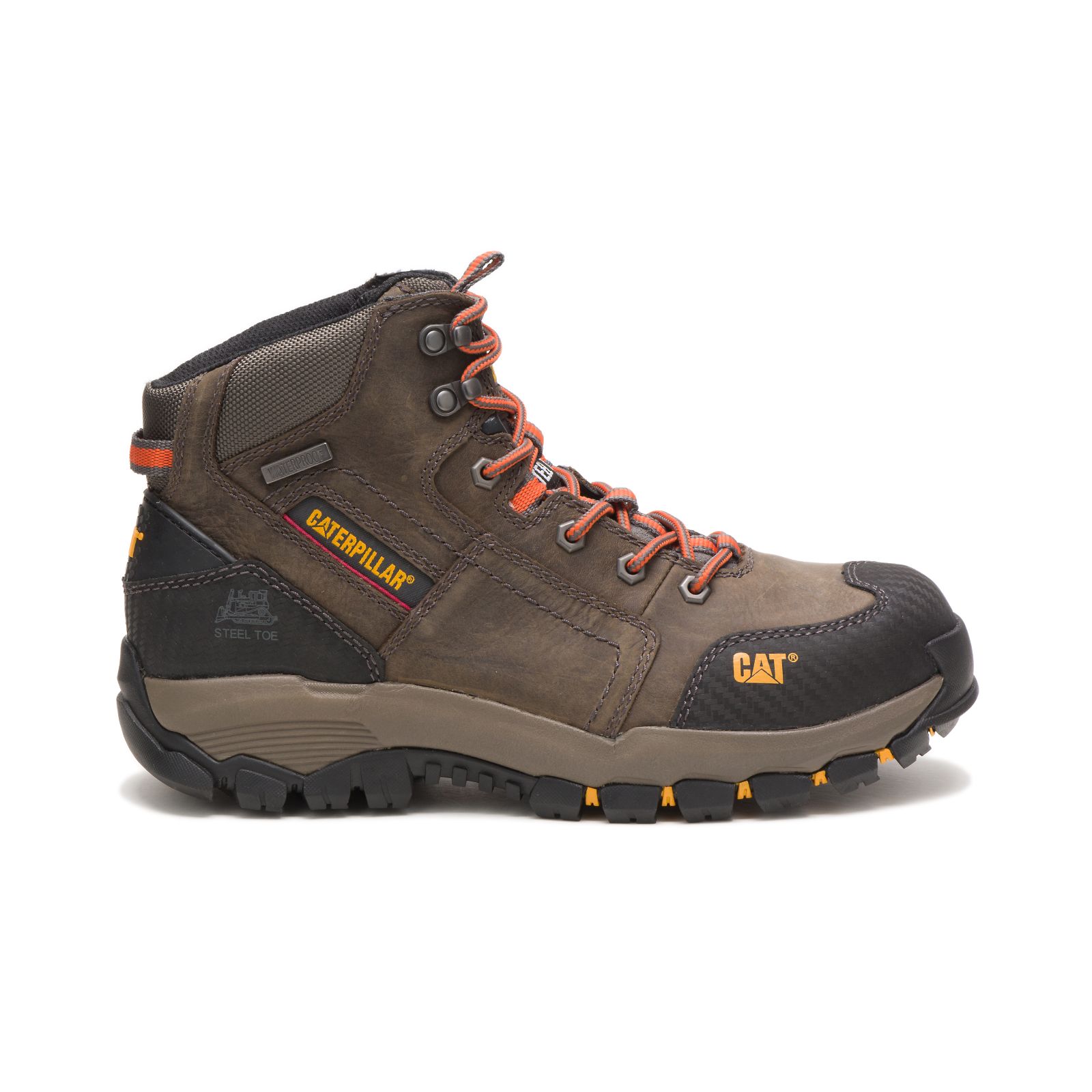 Caterpillar Navigator Mid Waterproof Steel Toe Philippines - Mens Work Boots - Dark Grey 16034VHKN